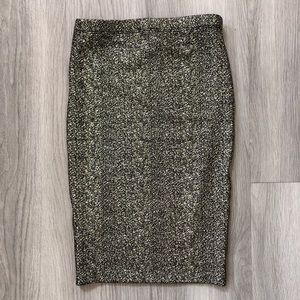 Gold Speckled Pencil Skirt